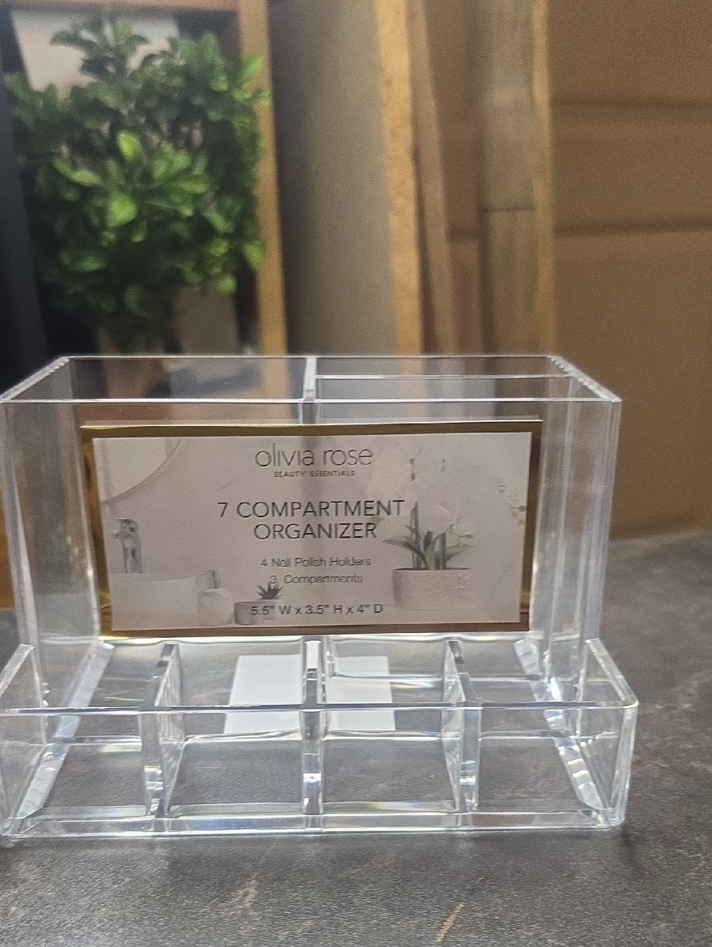 Olivia Rose Clear 7-Compartment Cosmetic Organizer